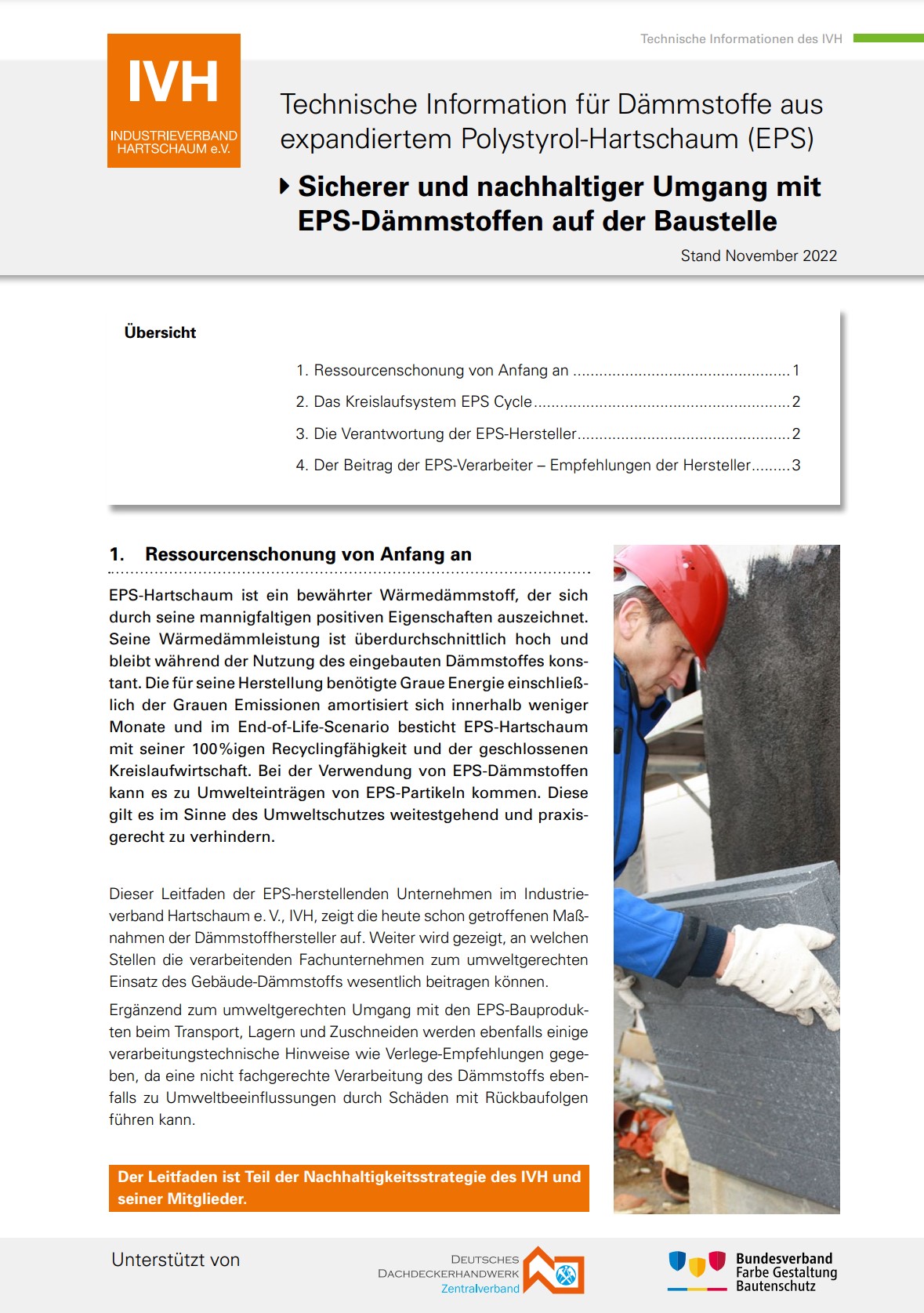 Bild IVH Leitfaden Sicherer Umgang EPS Baustelle