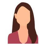 Woman with long brown hair in pink shirt
